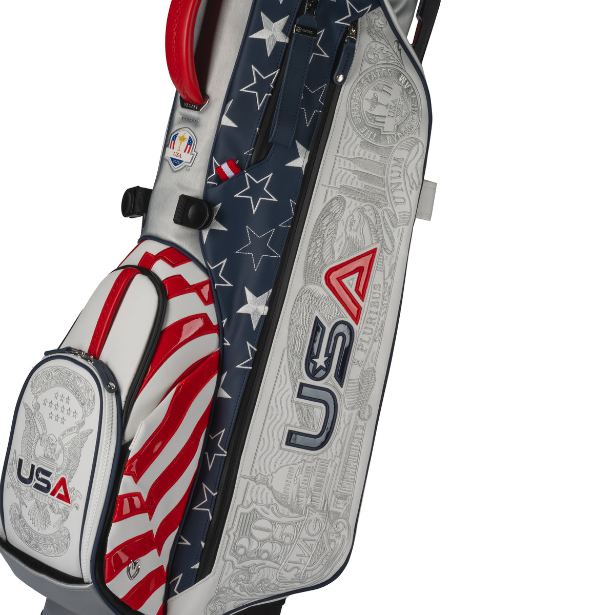 SWAG Golf 2025 Ryder Cup Team U.S. Stand Golf Bag - Close Up Left Side View