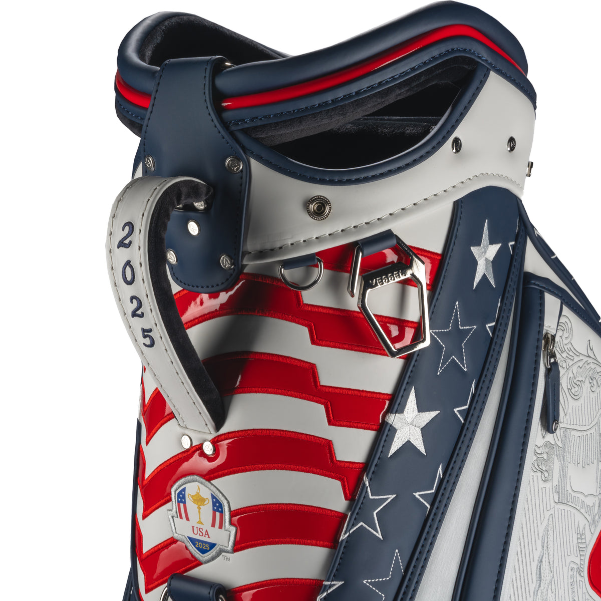 SWAG Golf 2025 Ryder Cup Team U.S. Staff Golf Bag - Top Detail Close Up
