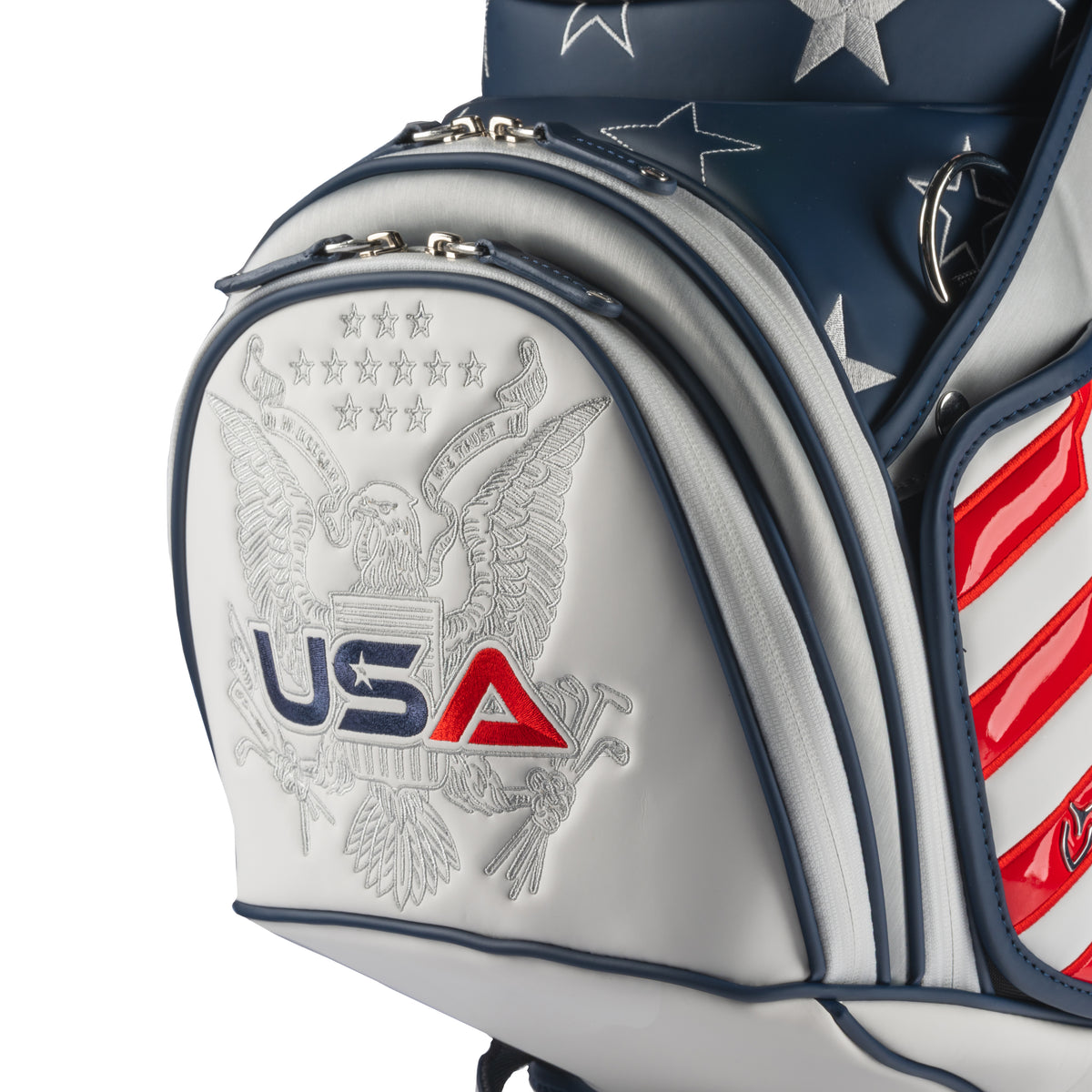 SWAG Golf 2025 Ryder Cup Team U.S. Staff Golf Bag - USA Logo Close Up