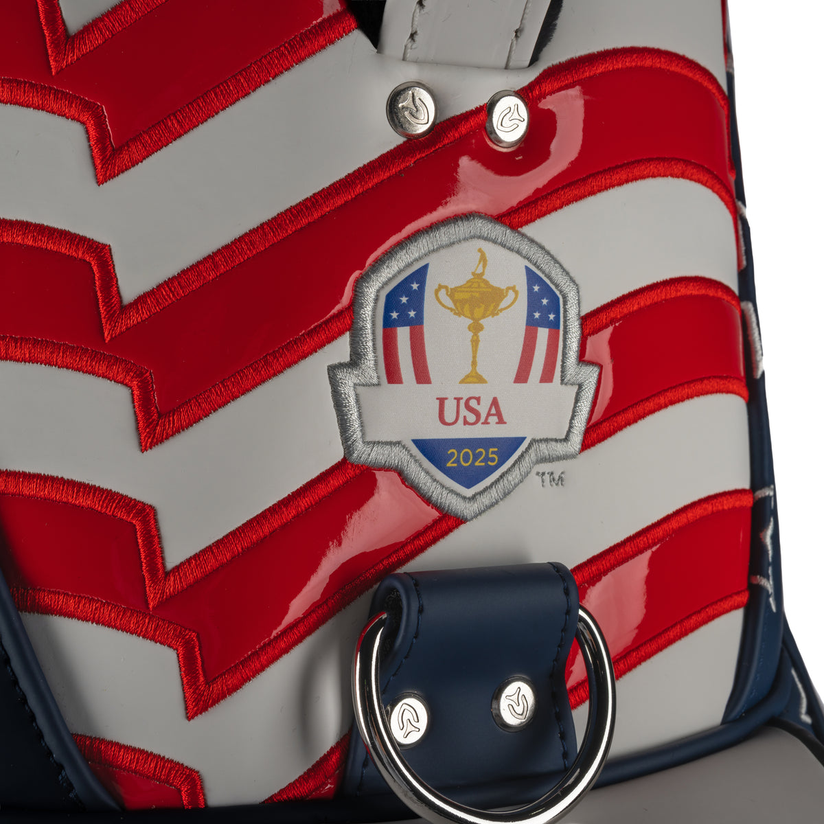 SWAG Golf 2025 Ryder Cup Team U.S. Staff Golf Bag - Team U.S. Logo Close Up