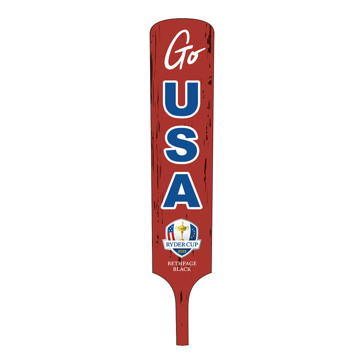 Signs by the Sea 2025 Ryder Cup Wooden Go USA Paddle - Front View