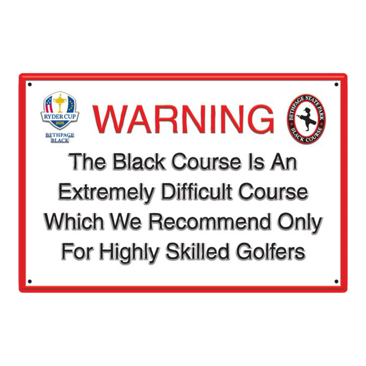 Lee Wybranksi 2025 Ryder Cup Metal Pub Sign - Front View