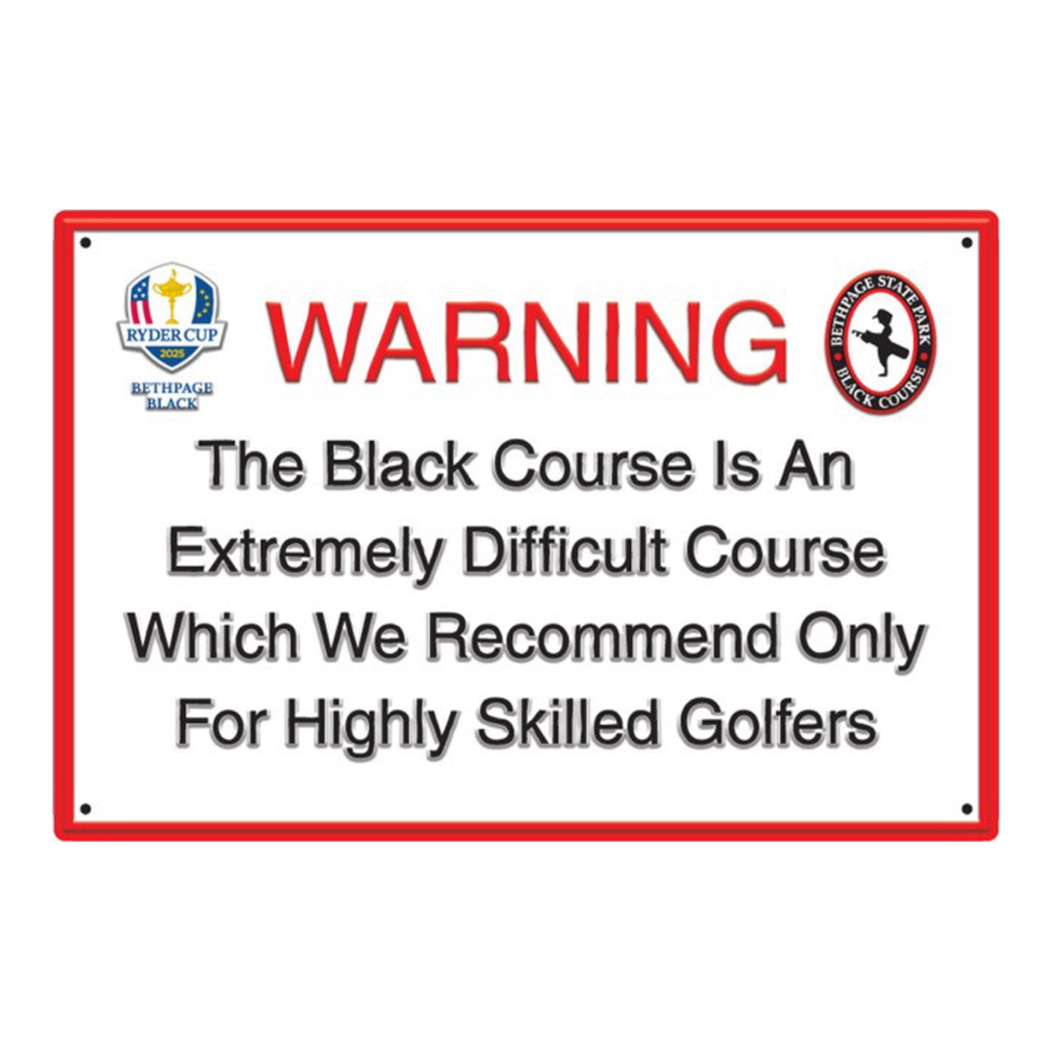 Lee Wybranksi 2025 Ryder Cup Metal Pub Sign - Front View