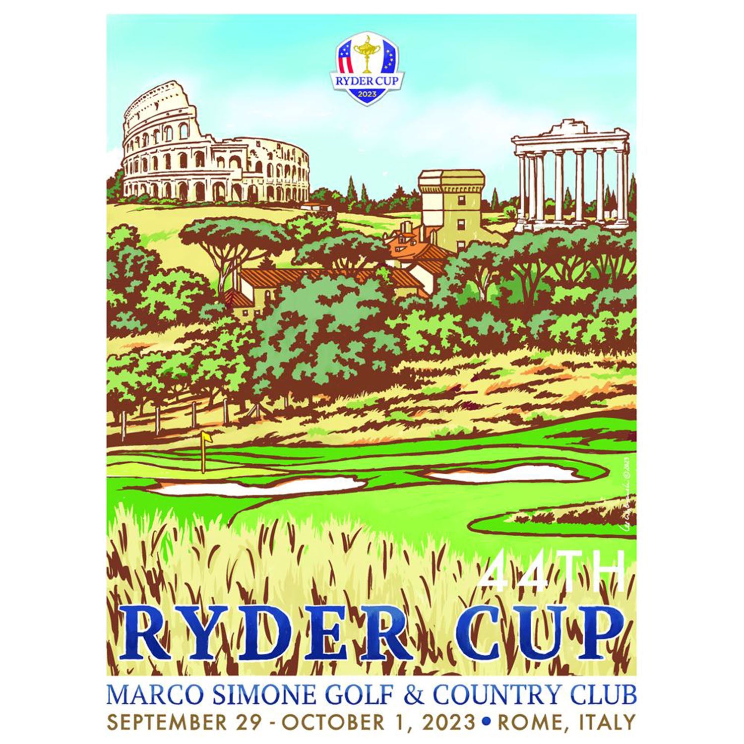 Lee Wybranski 2023 Ryder Cup Poster - Front View