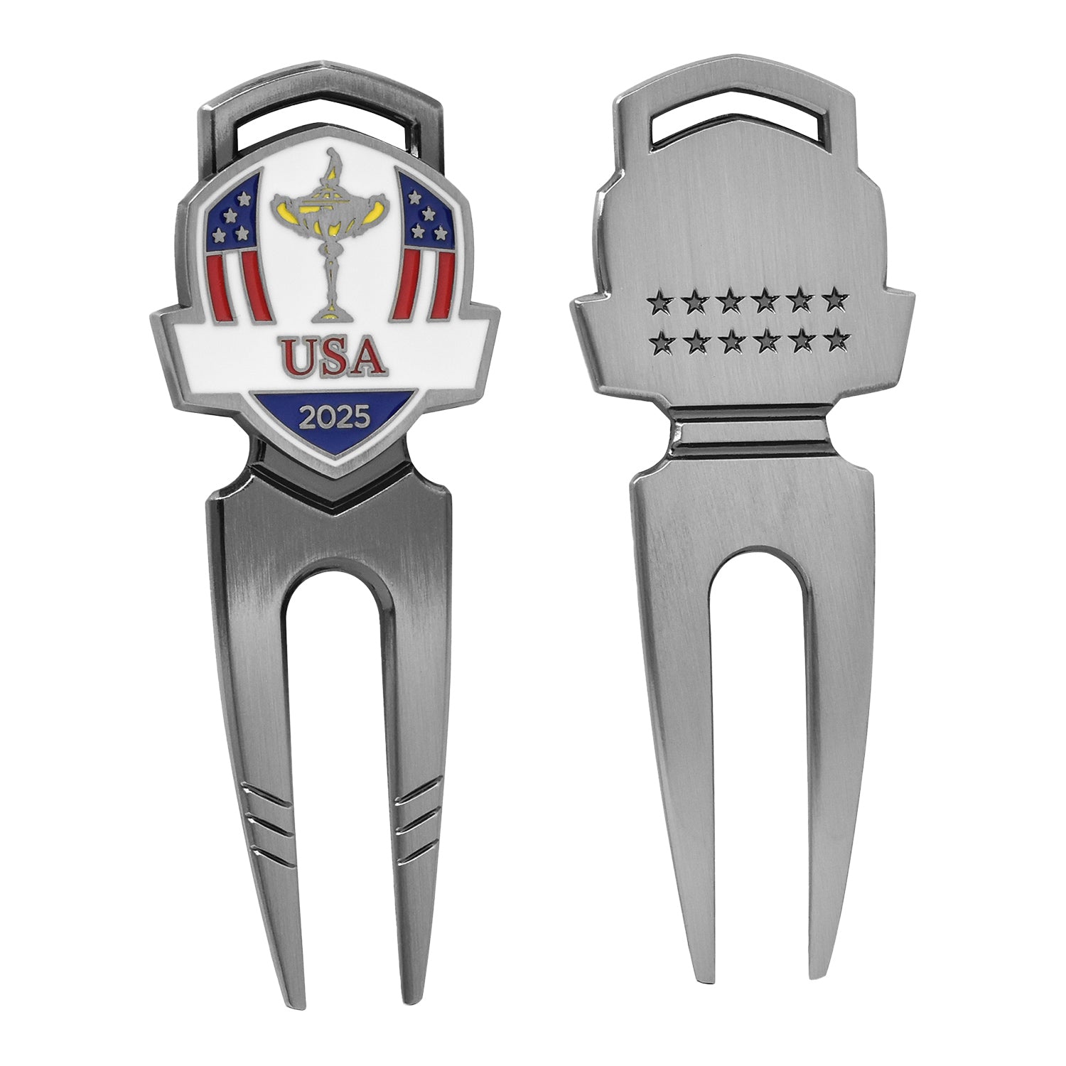 PRG Golf 2025 Ryder Cup Team U.S. Divot Tool - Front and Back View