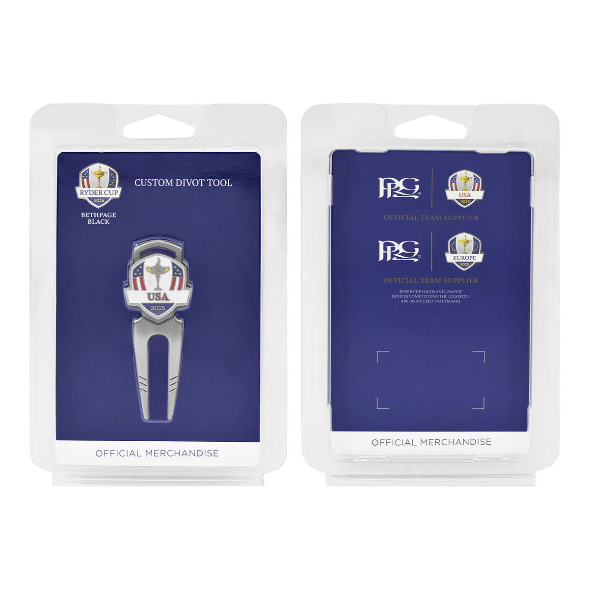 PRG Golf 2025 Ryder Cup Team U.S. Divot Tool - Packaged View