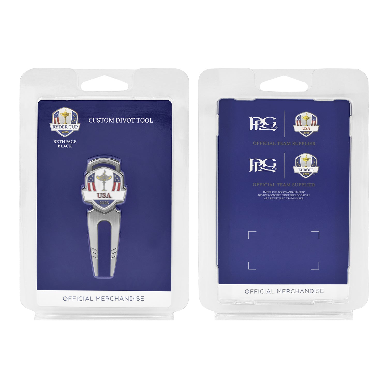 PRG Golf 2025 Ryder Cup Team U.S. Divot Tool - Front and Back View