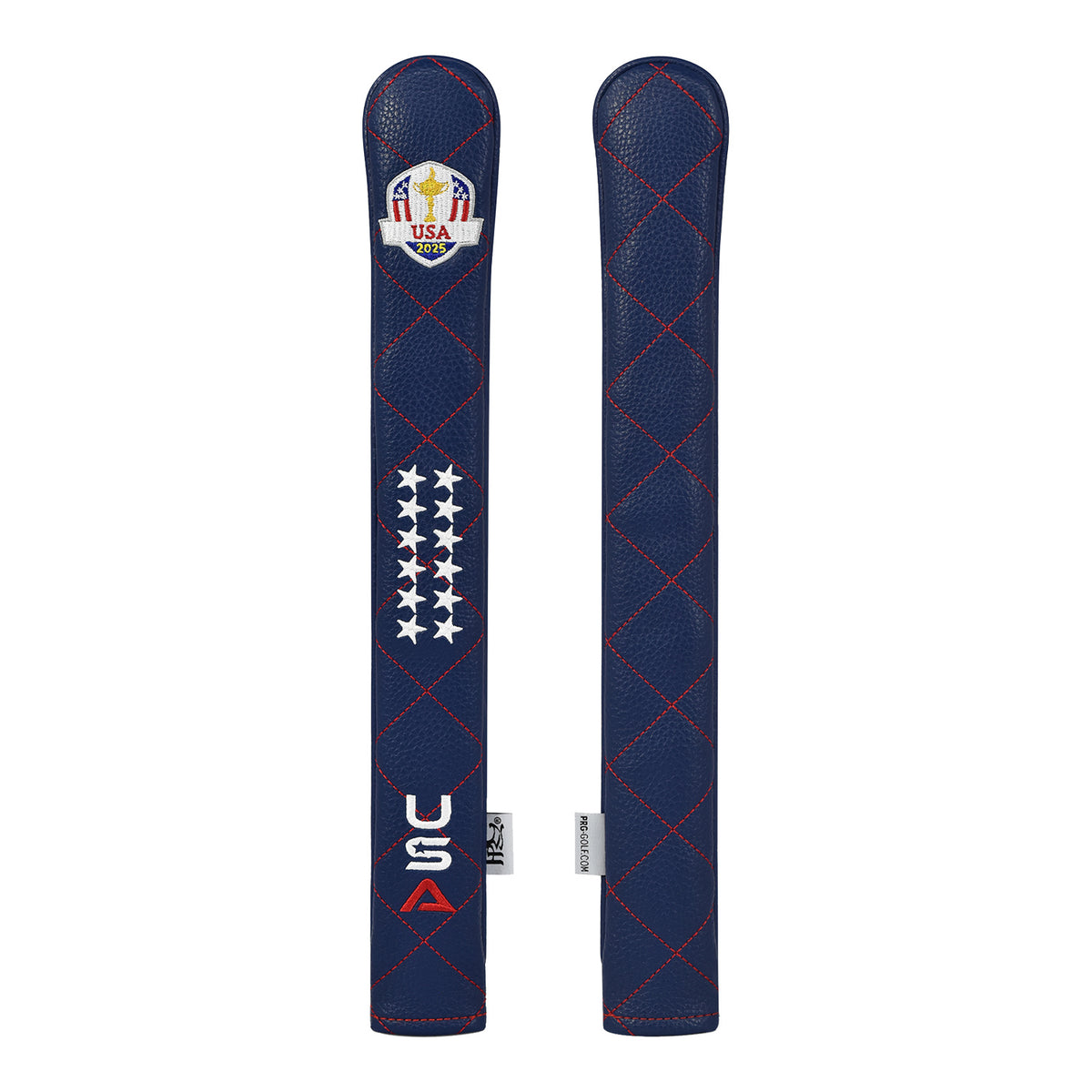 PRG Golf 2025 Ryder Cup Team U.S. Elite Studio Alignment Stick Cover in Navy - Front and Back View