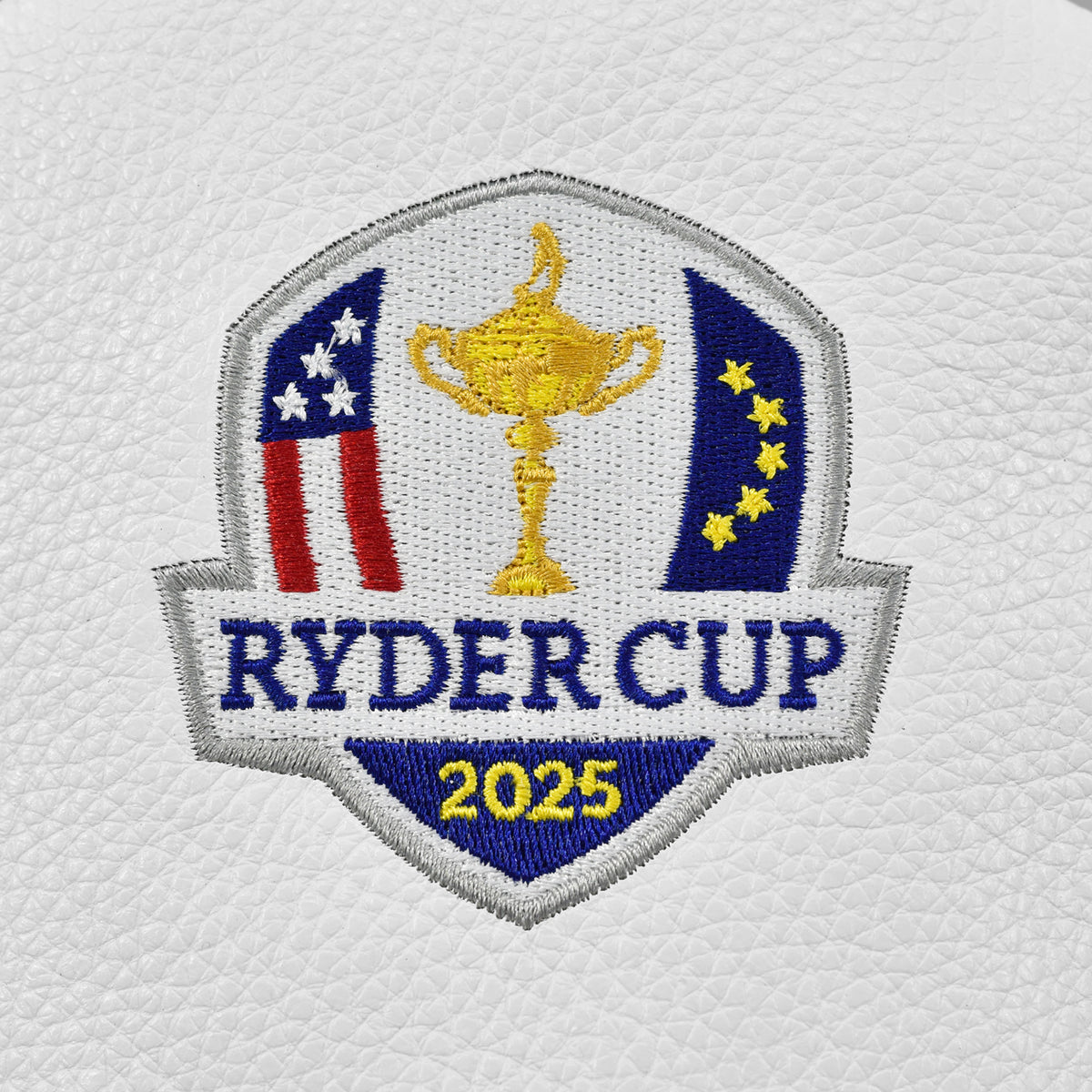 PRG Golf 2025 Ryder Cup Genuine Leather Liberty Driver Cover - Ryder Cup Logo Close Up