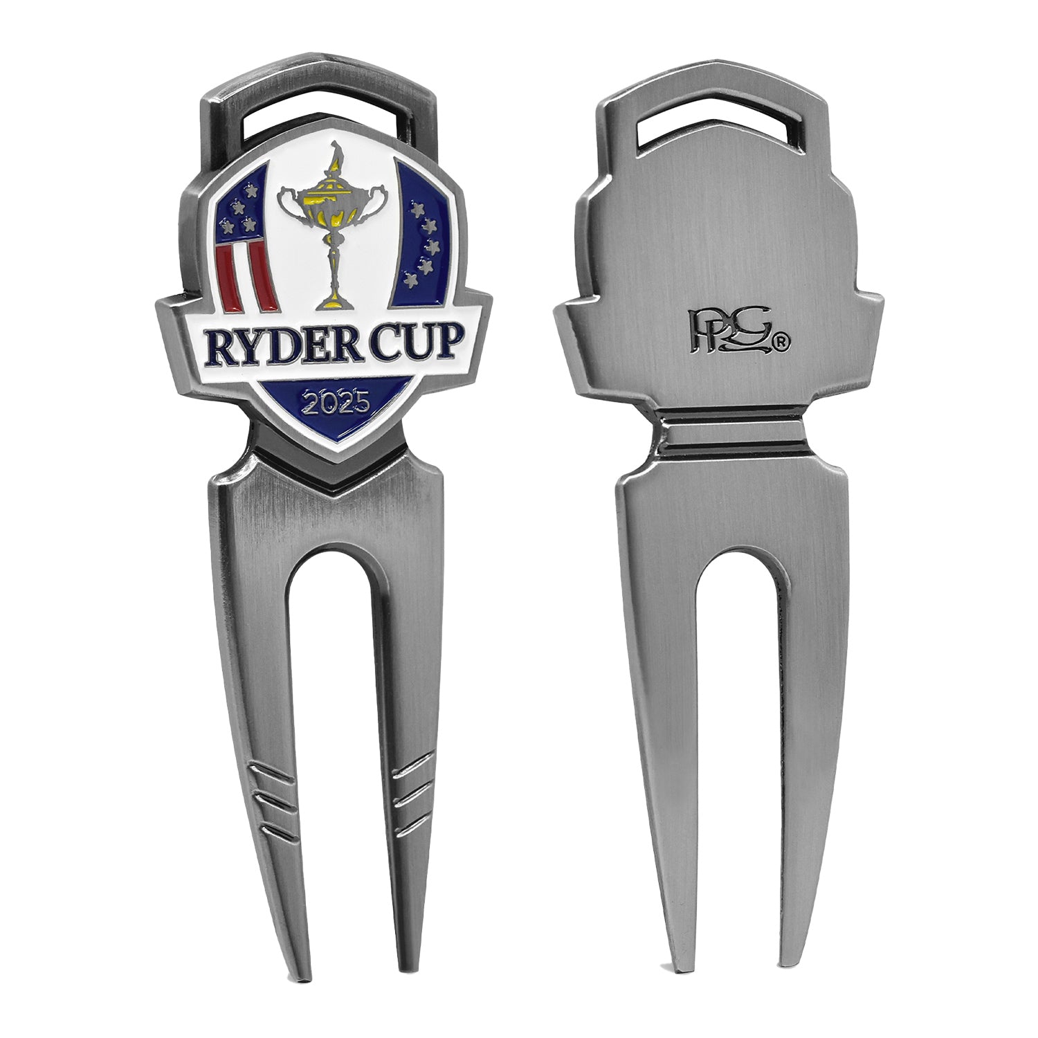 PRG Golf 2025 Ryder Cup Match Divot Tool - Front and Back View