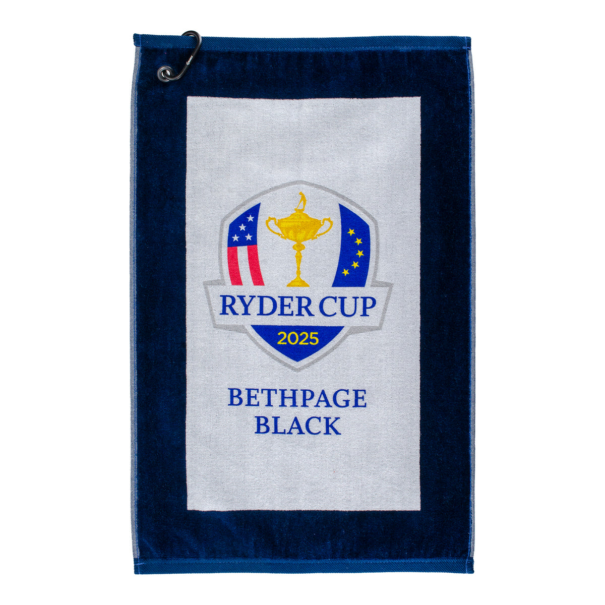 Dynamic Brands 2025 Ryder Cup Hi-Def Edge Towel in Navy - Front View