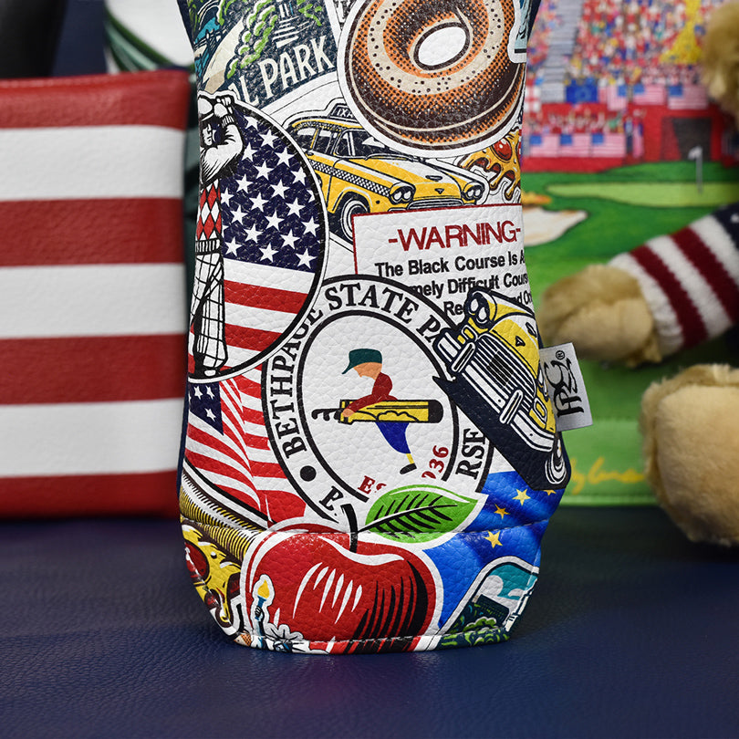 PRG Golf 2025 Ryder Cup NYC Themed Fairway Cover - Bottom Close Up