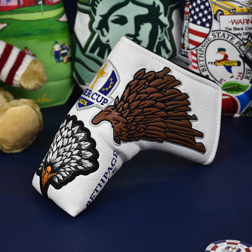 PRG Golf 2025 Ryder Cup Eagle Blade Cover - Angled Right Side Close Up