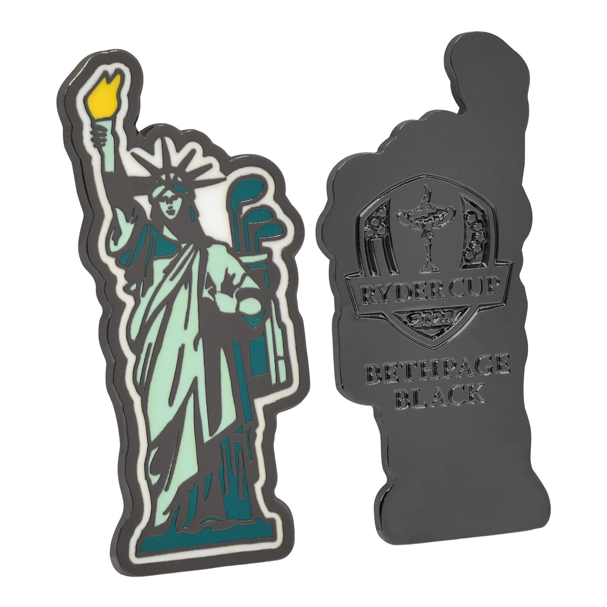 PRG Golf 2025 Ryder Cup 4PC Ballmarker Set - Lady Liberty Marker Front and Back