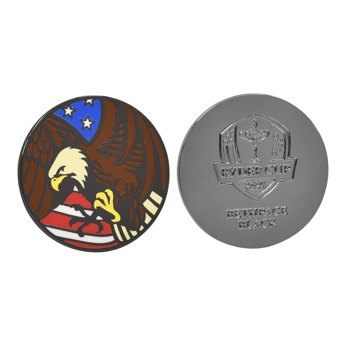 PRG Golf 2025 Ryder Cup 4PC Ballmarker Set - Eagle Marker Front and Back