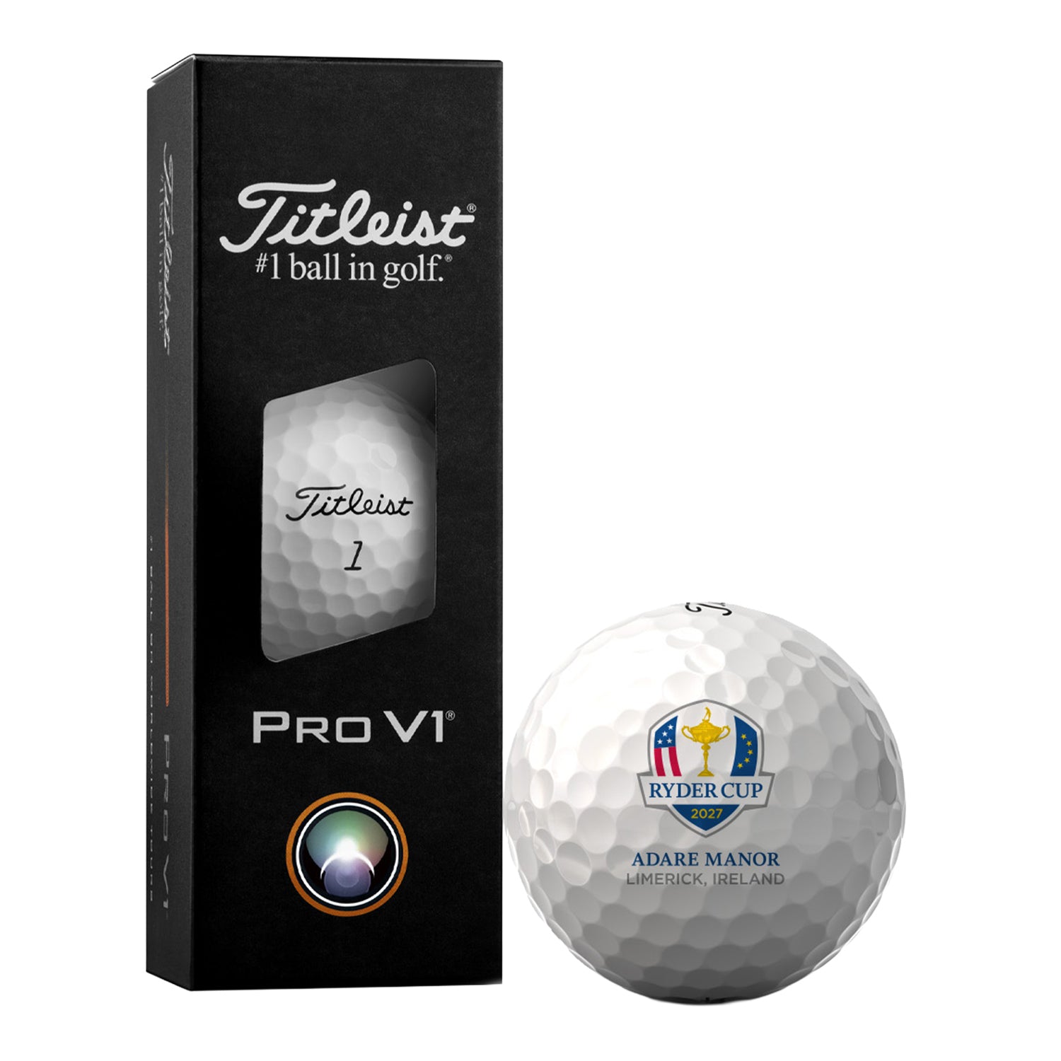 Titleist 2027 Ryder Cup ProV1 Golf Ball Sleeve - Packaged View