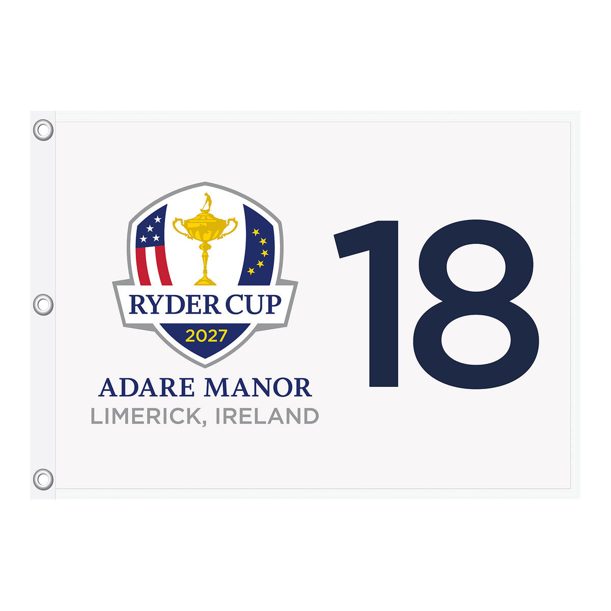 Ahead 2027 Ryder Cup Screenprinted Pin Flag - Front