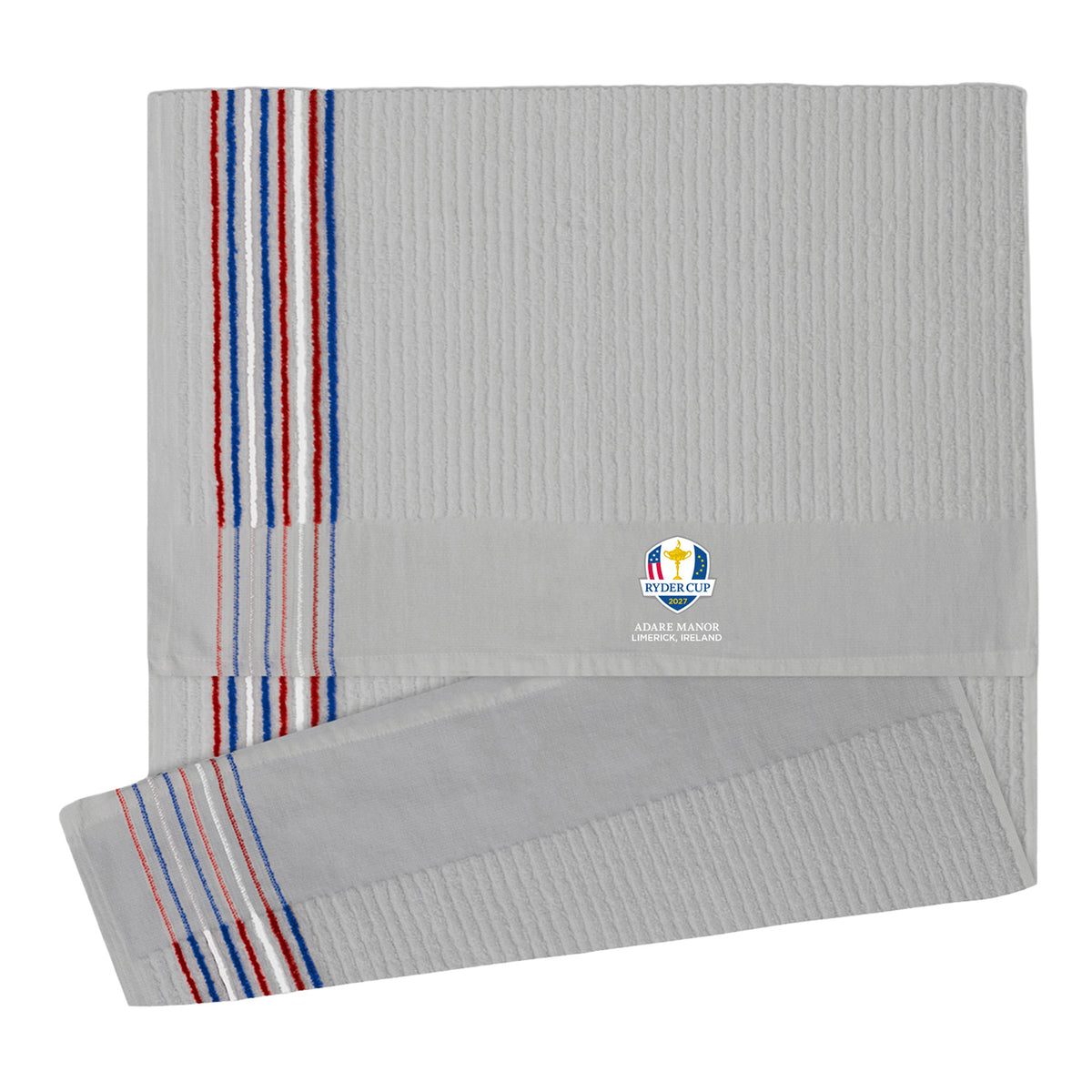 Dynamic 2027 Ryder Cup 22" x 44" Caddy Towel in Grey - Front