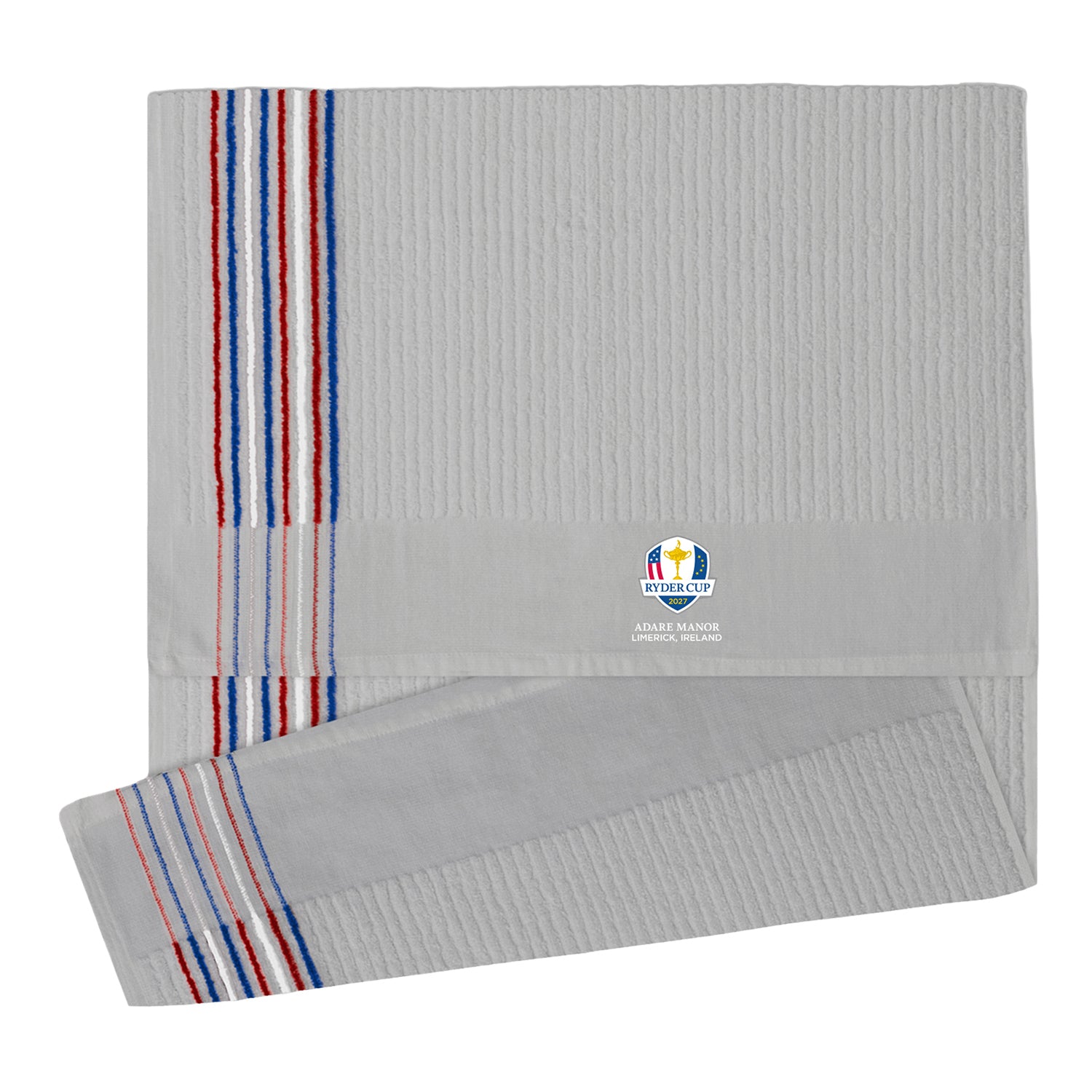 Dynamic 2027 Ryder Cup 22" x 44" Caddy Towel in Grey - Front