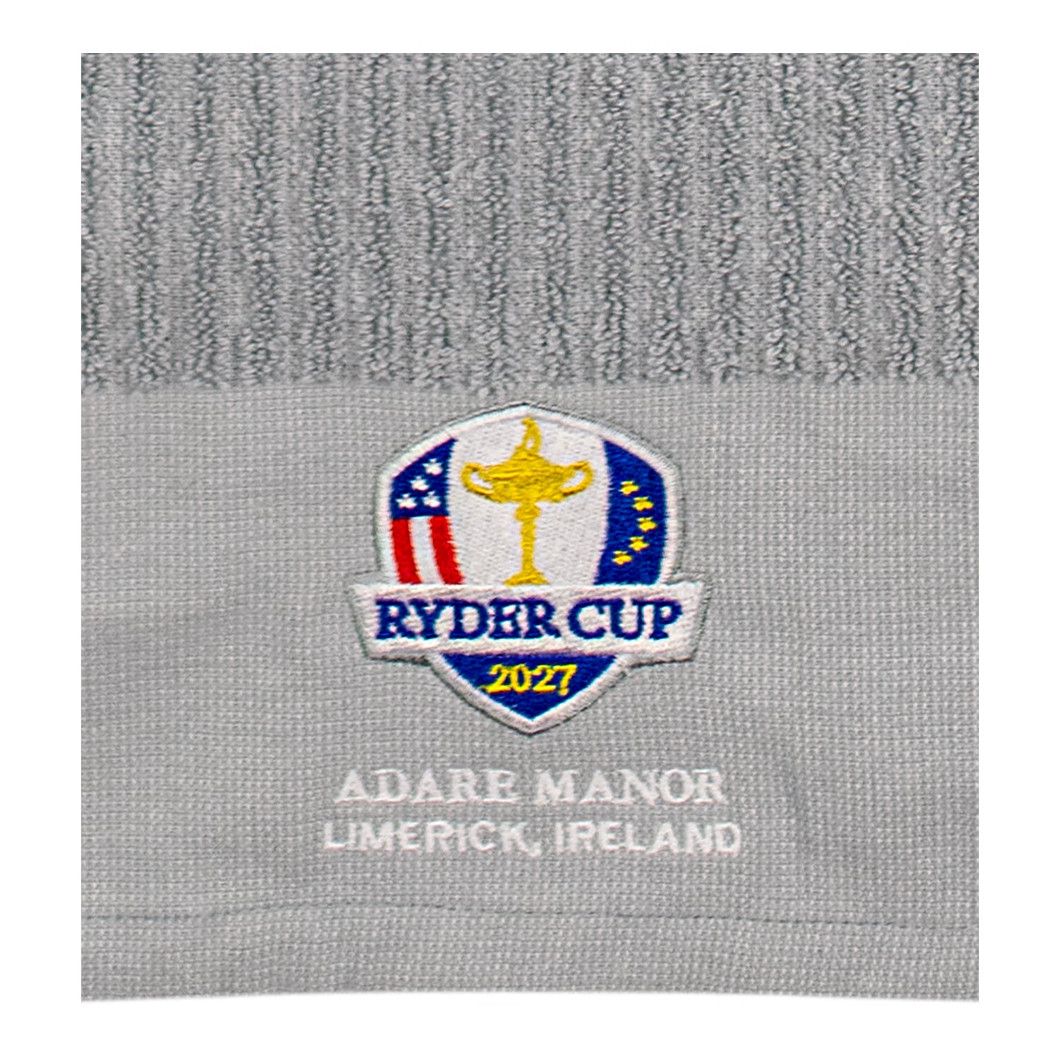 Dynamic 2027 Ryder Cup 22" x 44" Caddy Towel in Grey - Front