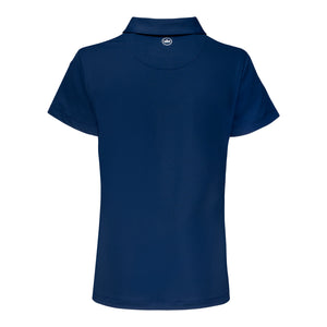 Peter Millar 1927 Trophy Women's Solid Short Sleeve Polo in Navy - Back View