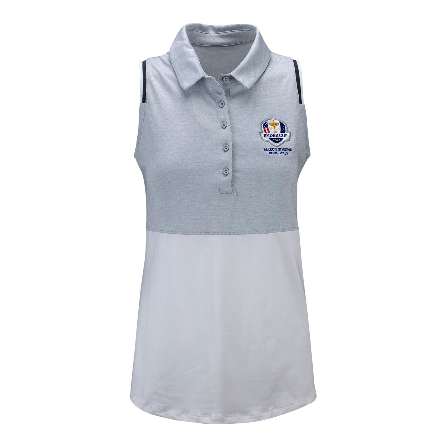 Under Armour 2023 Ryder Cup Women's Playoff Heather Block Polo in Grey- Front View