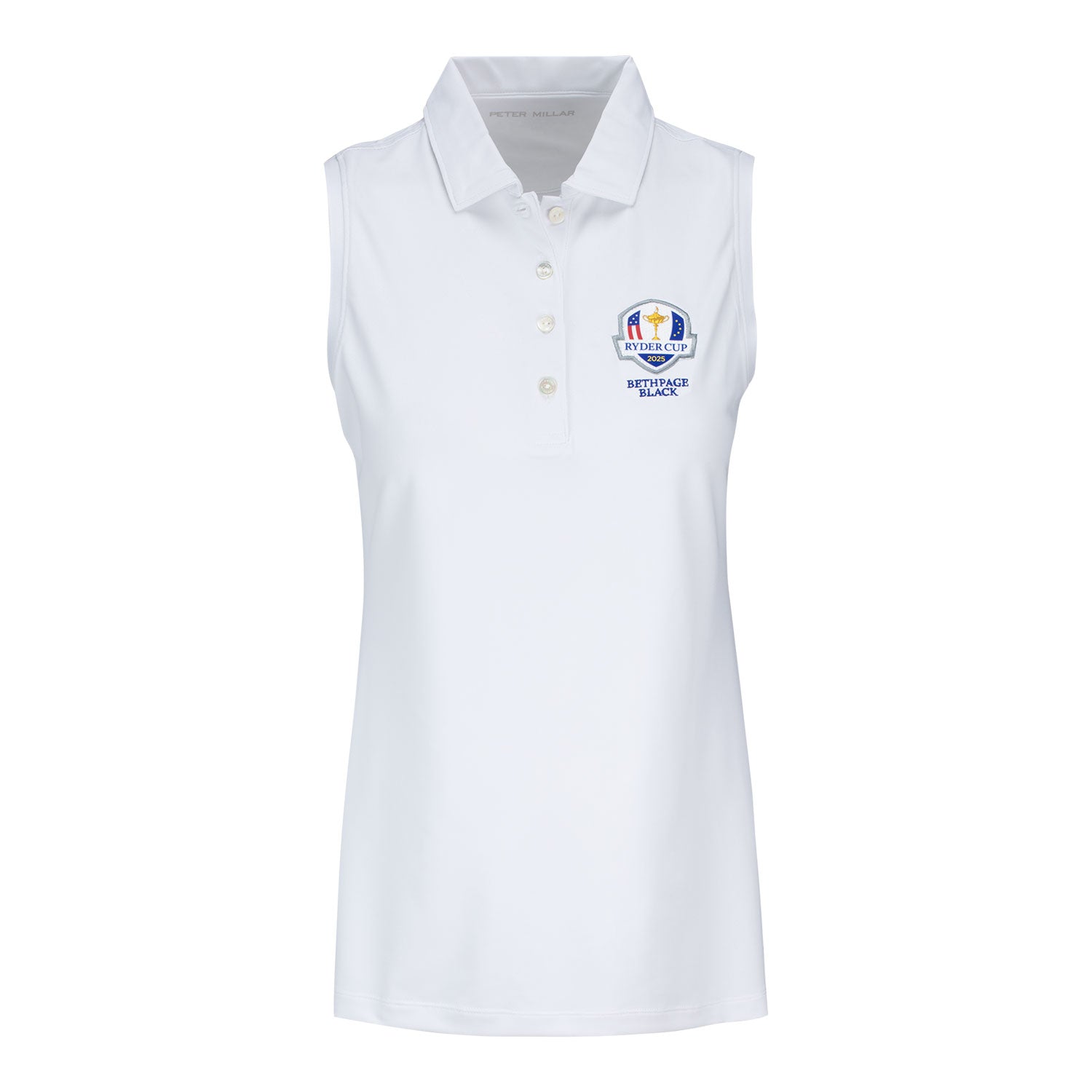 Peter Millar 2025 Ryder Cup Women's Sleeveless Polo in White - Front View