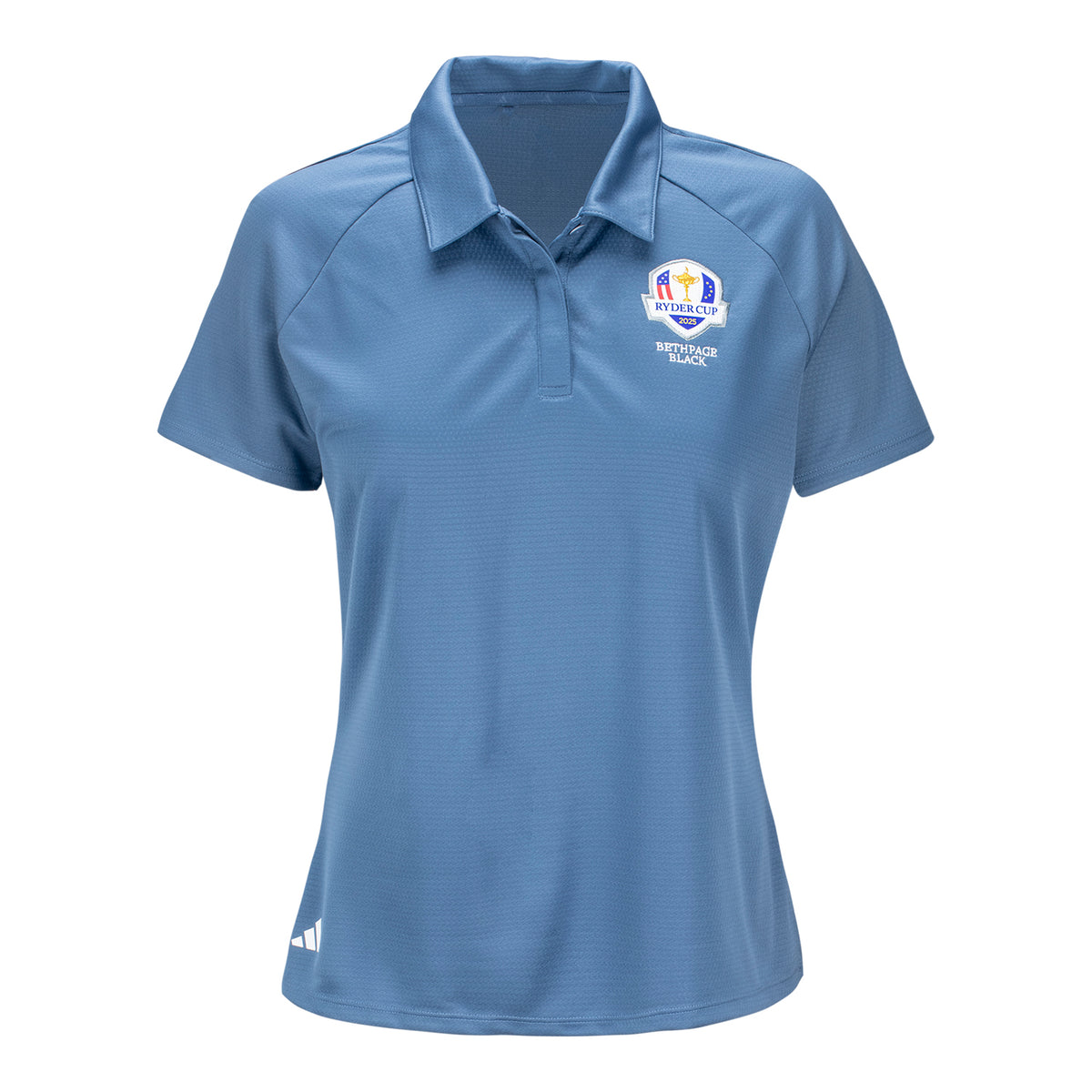 Adidas 2025 Ryder Cup Women&#39;s Heat Ready Polo in Preloved Ink - Front View