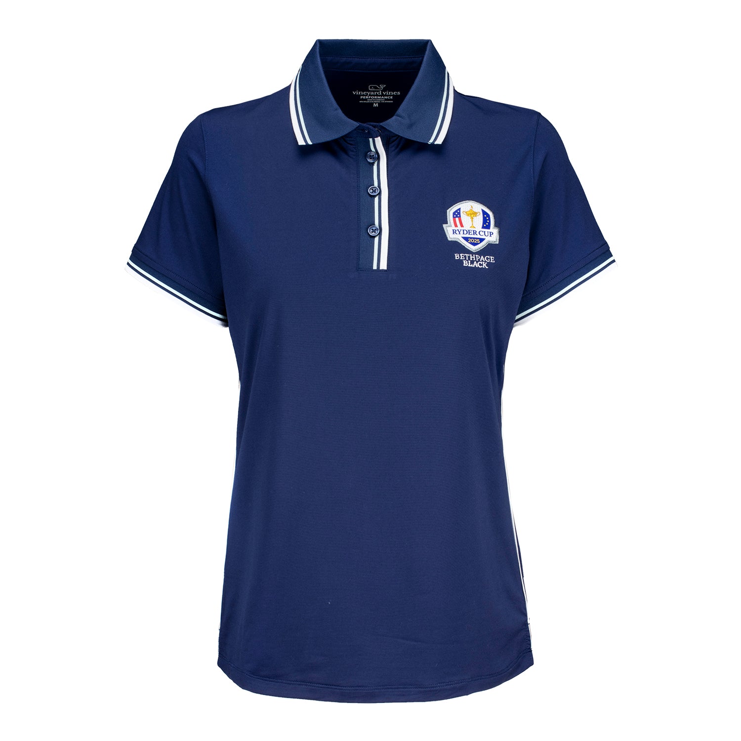 Vineyard Vines 2025 Ryder Cup Women's Golf Cart Polo in Navy - Front View