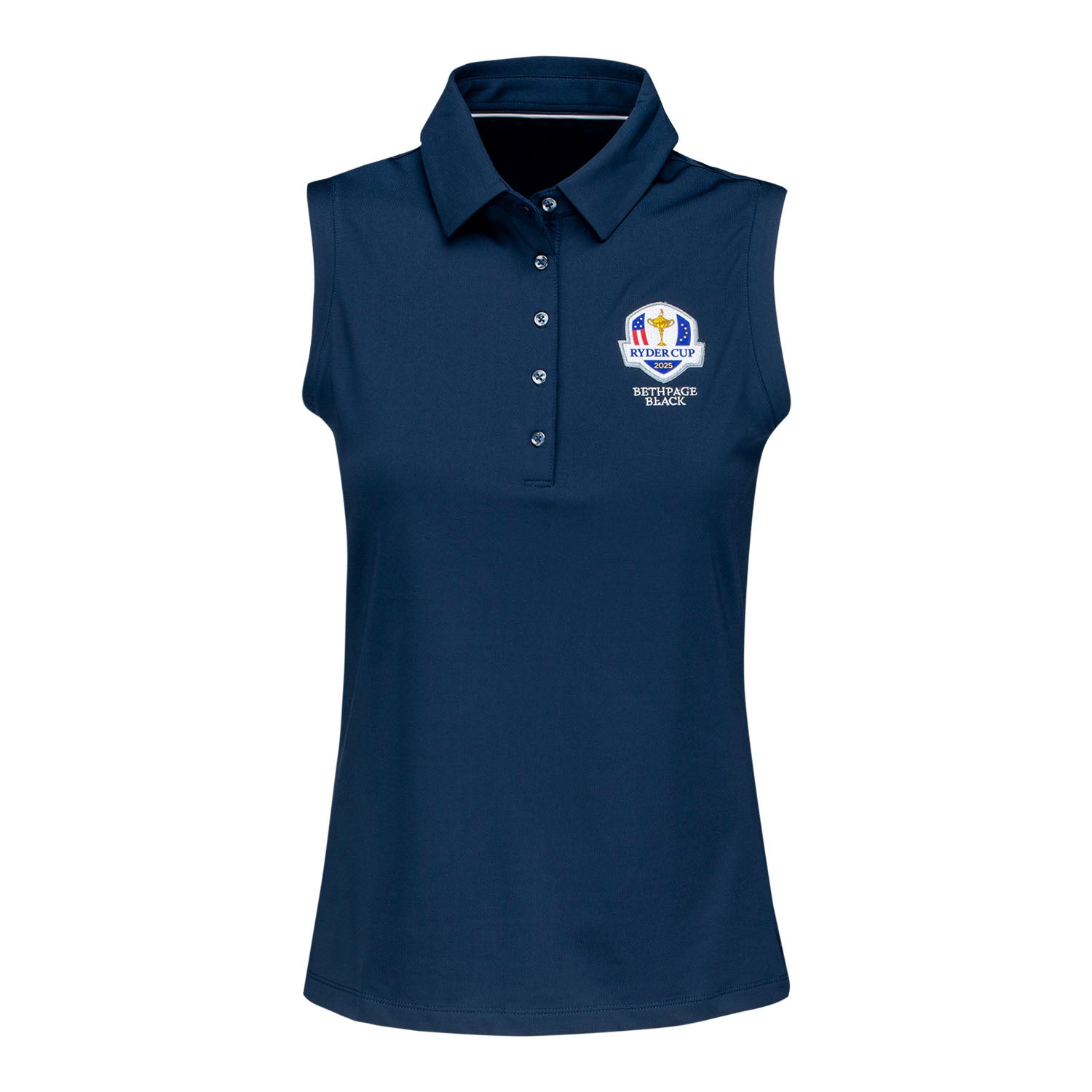Dunning 2025 Ryder Cup Ladies Alana Sleeveless Polo in Navy - Front View