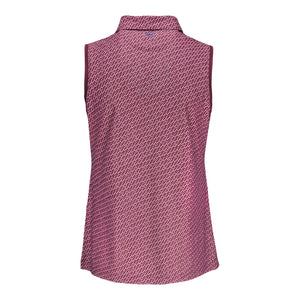 Peter Millar 2027 Ryder Cup Women's House of Clubs Sleeveless Polo in Ox Blood Red - Back