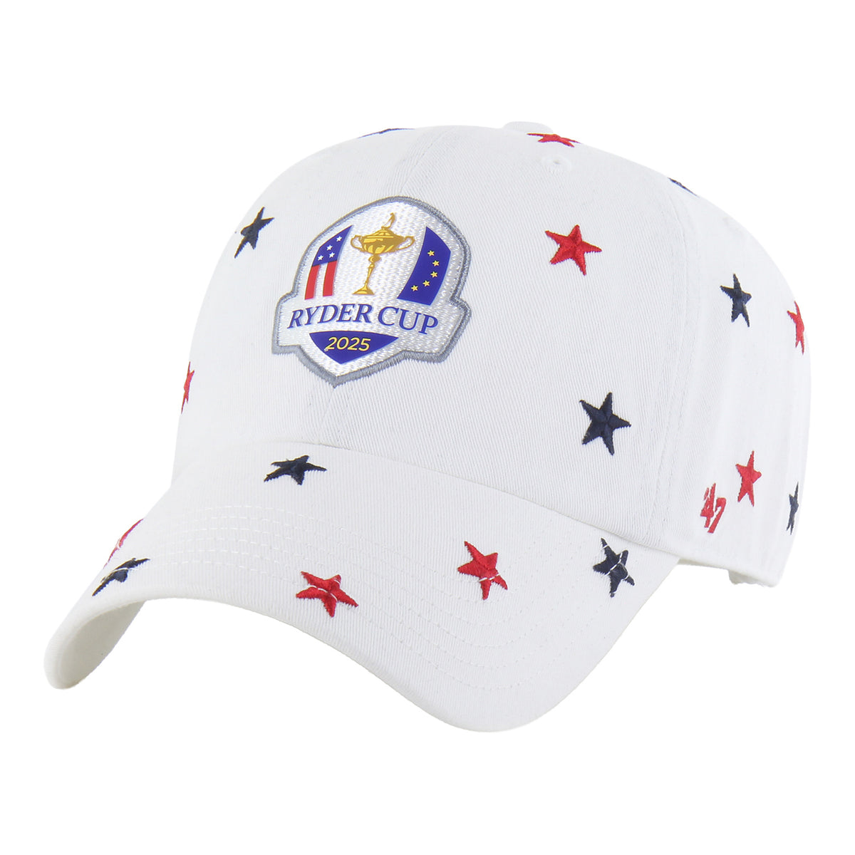 &#39;47 Brand 2025 Ryder Cup Women&#39;s Confetti Stars Clean Up Hat in White - Angled Front Left View