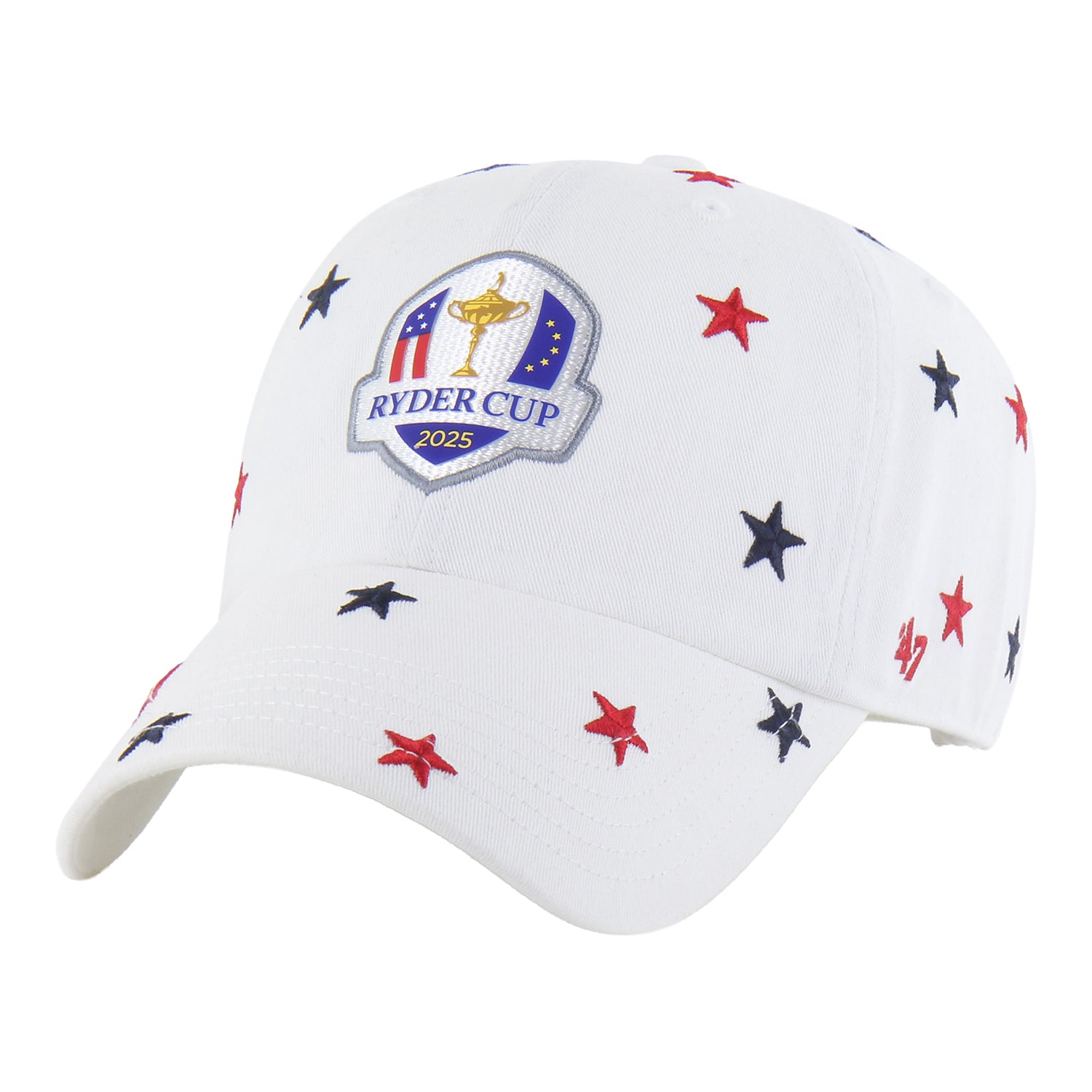 '47 Brand 2025 Ryder Cup Women's Confetti Stars Clean Up Hat in White - Angled Front Left View