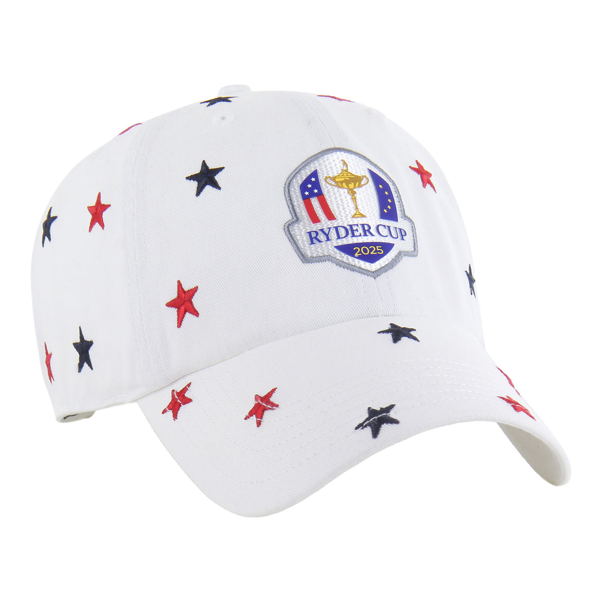 &#39;47 Brand 2025 Ryder Cup Women&#39;s Confetti Stars Clean Up Hat in White - Angled Front Right View