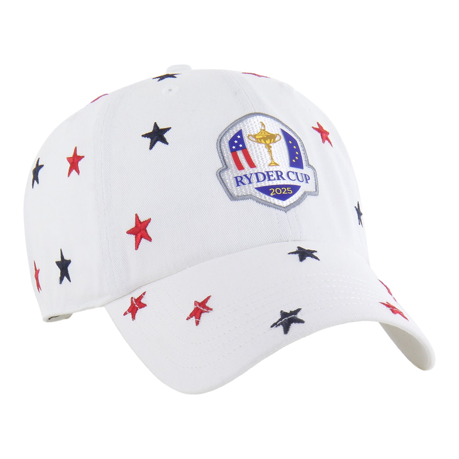 '47 Brand 2025 Ryder Cup Women's Confetti Stars Clean Up Hat in White - Angled Front Left View