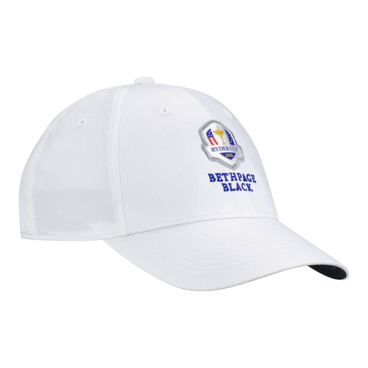 Nike 2025 Ryder Cup Women's Performance Club Hat in White - Angled Front Left View