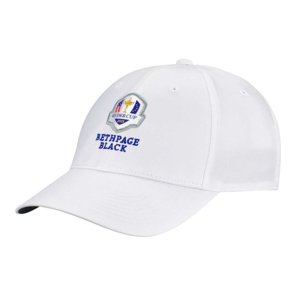 Nike 2025 Ryder Cup Women&#39;s Performance Club Hat in White - Angled Front Left View