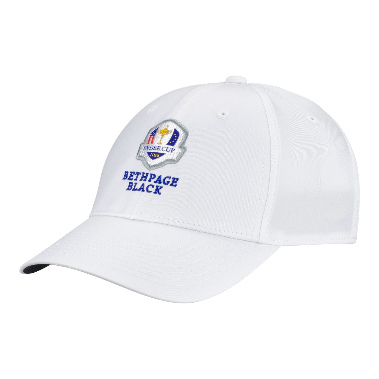Nike 2025 Ryder Cup Women's Performance Club Hat in White - Angled Front Left View