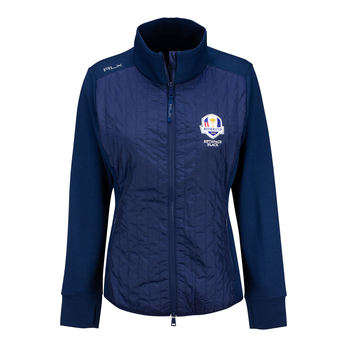 Ralph Lauren 2025 Ryder Cup Women&#39;s Performance Wool and Nylon Full Zip Jacket in Refined Navy - Front View