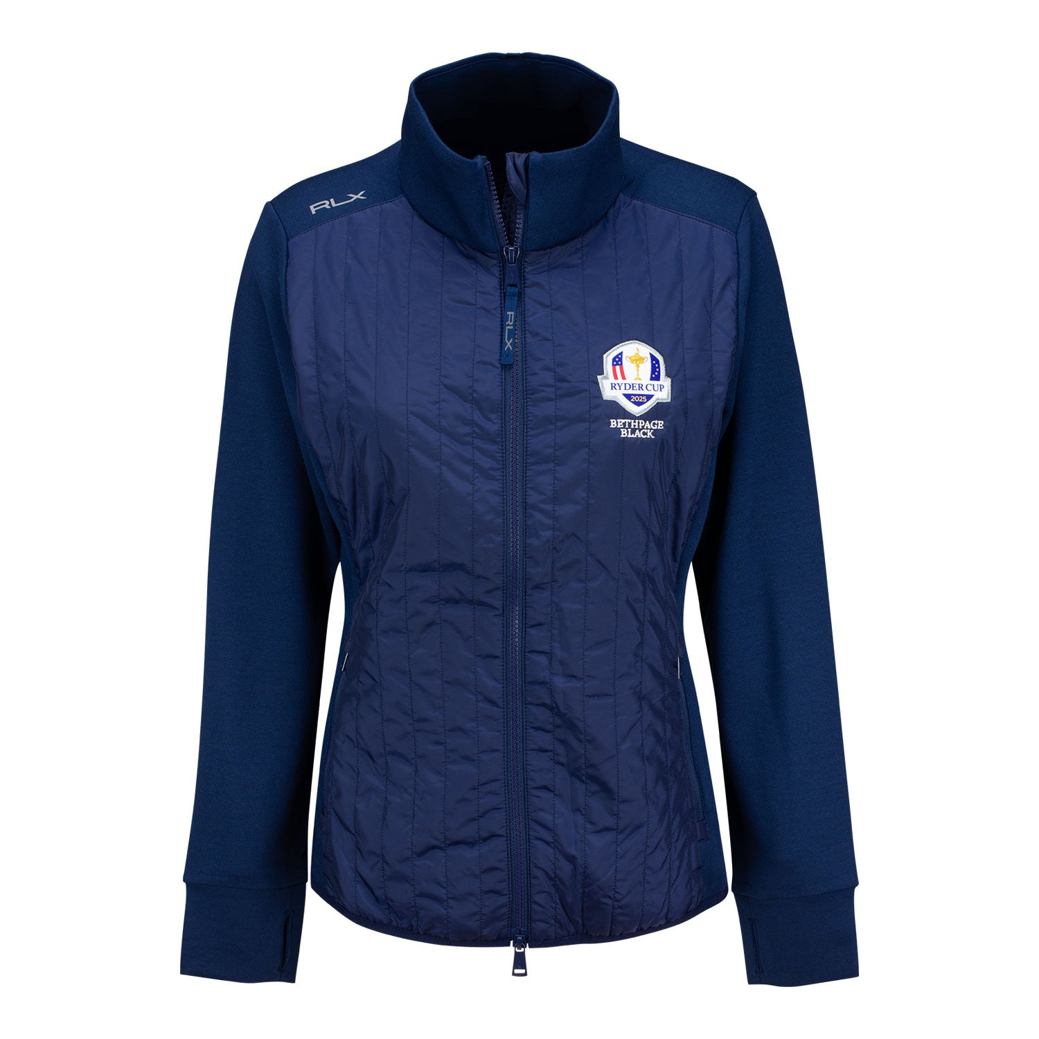 Ralph Lauren 2025 Ryder Cup Women's Performance Wool and Nylon Full Zip Jacket in Refined Navy - Front View