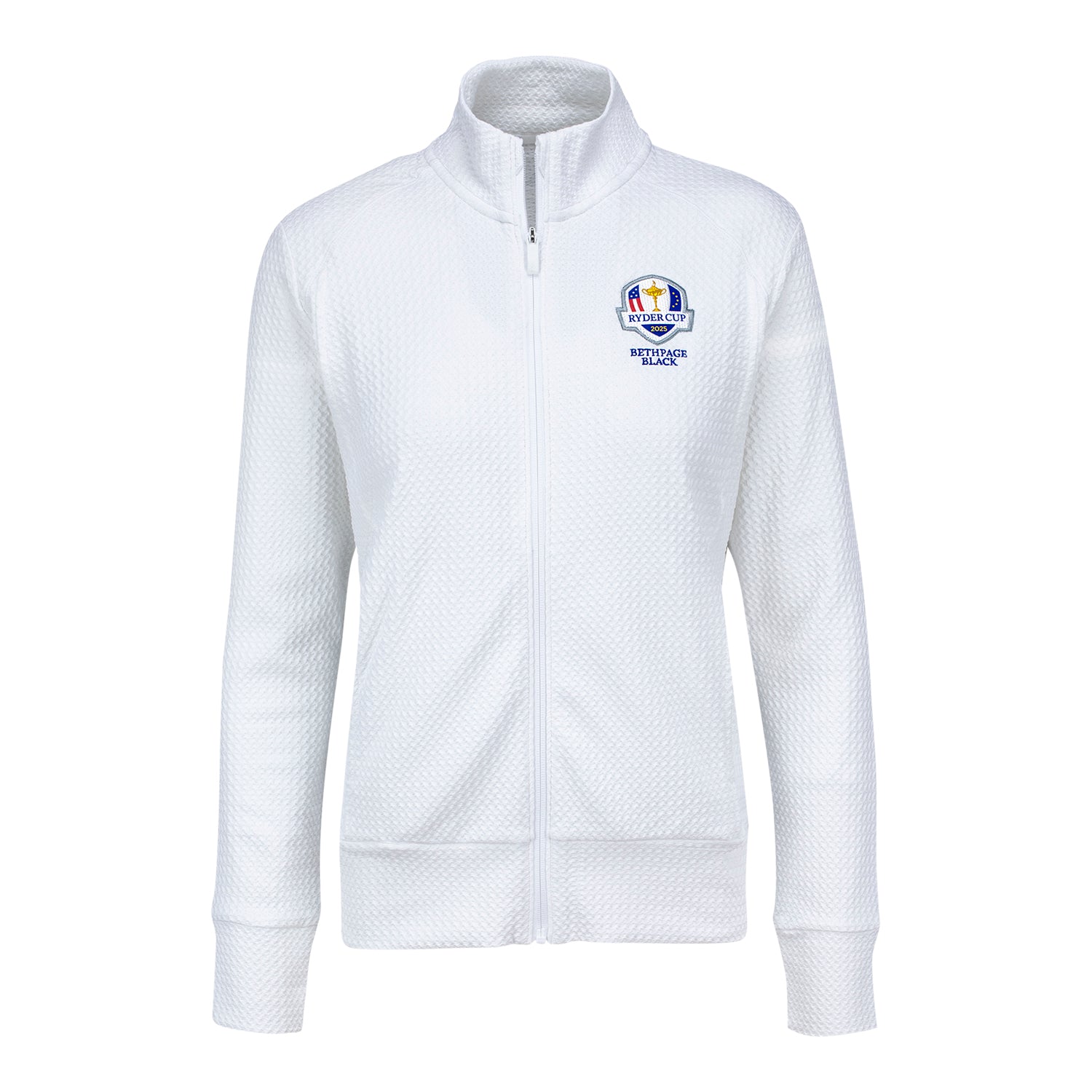 Adidas 2025 Ryder Cup Women's Textured Jacket in White - Front View