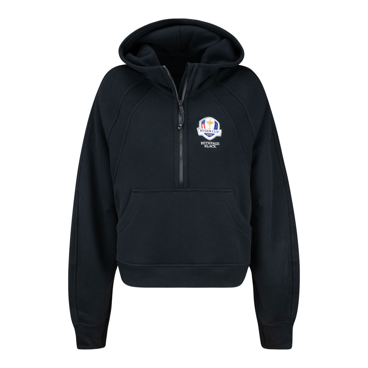 lululemon 2025 Ryder Cup Women&#39;s Scuba Oversized Half Zip Hoodie in Black - Front View