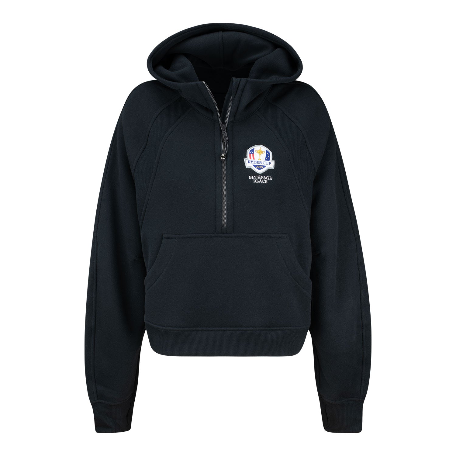 lululemon 2025 Ryder Cup Women's Scuba Oversized Half Zip Hoodie in Black - Front View