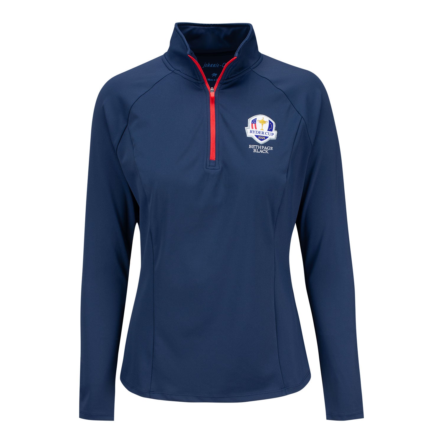 Johnnie-O 2025 Ryder Cup Women's Lottie Quarter Zip in Navy - Front View