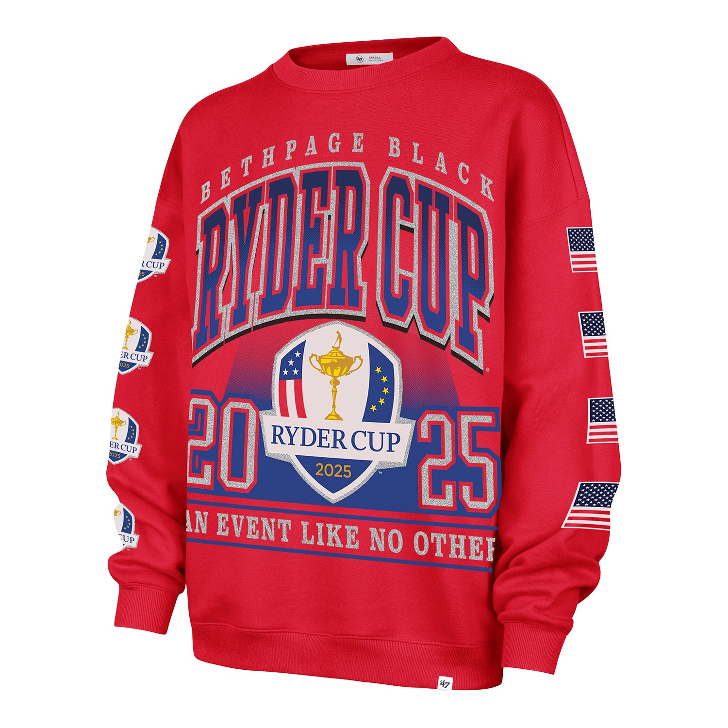 '47 Brand 2025 Ryder Cup Women's Go Big Oversized Crew in Red - Front View