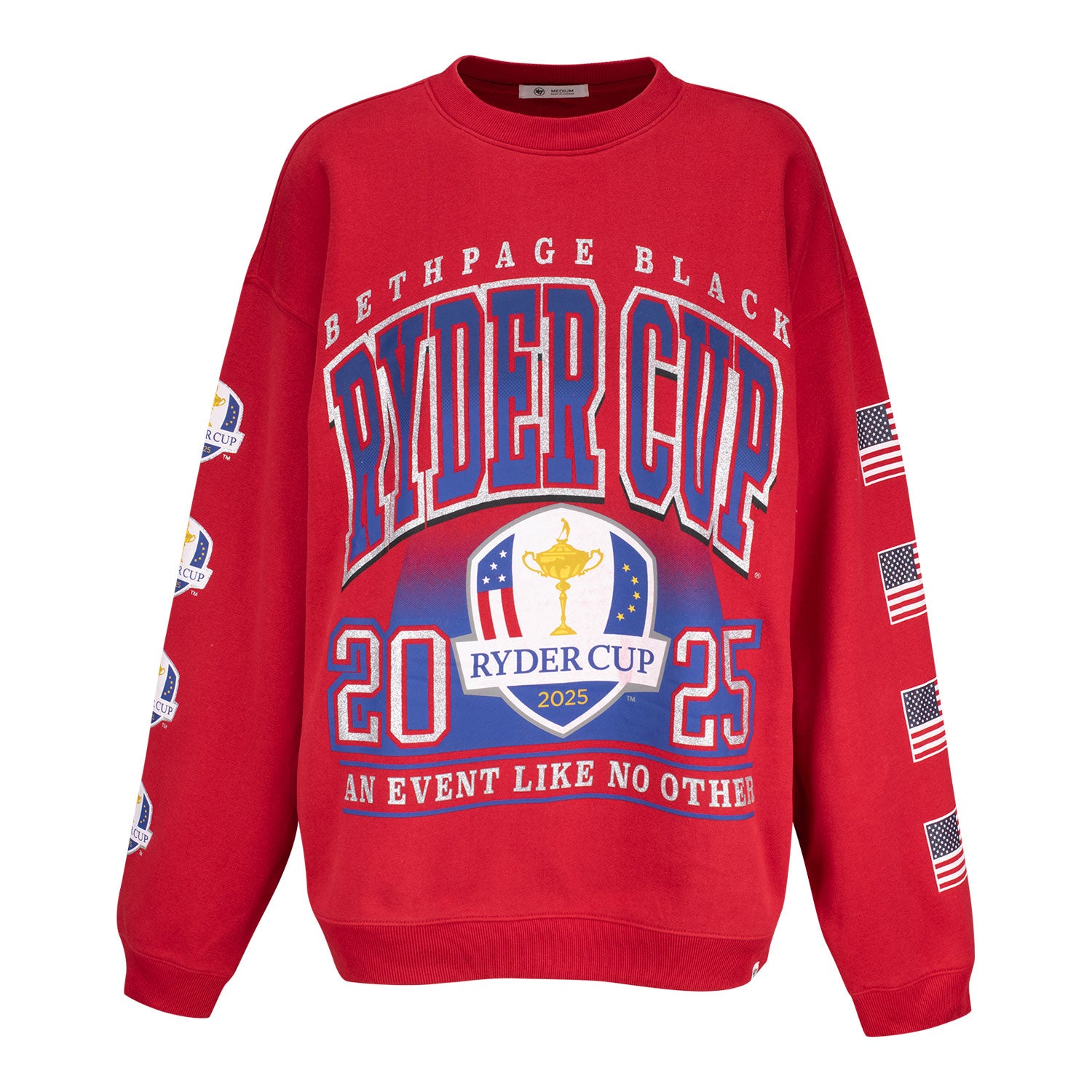 '47 Brand 2025 Ryder Cup Women's Go Big Oversized Crew in Red - Front View