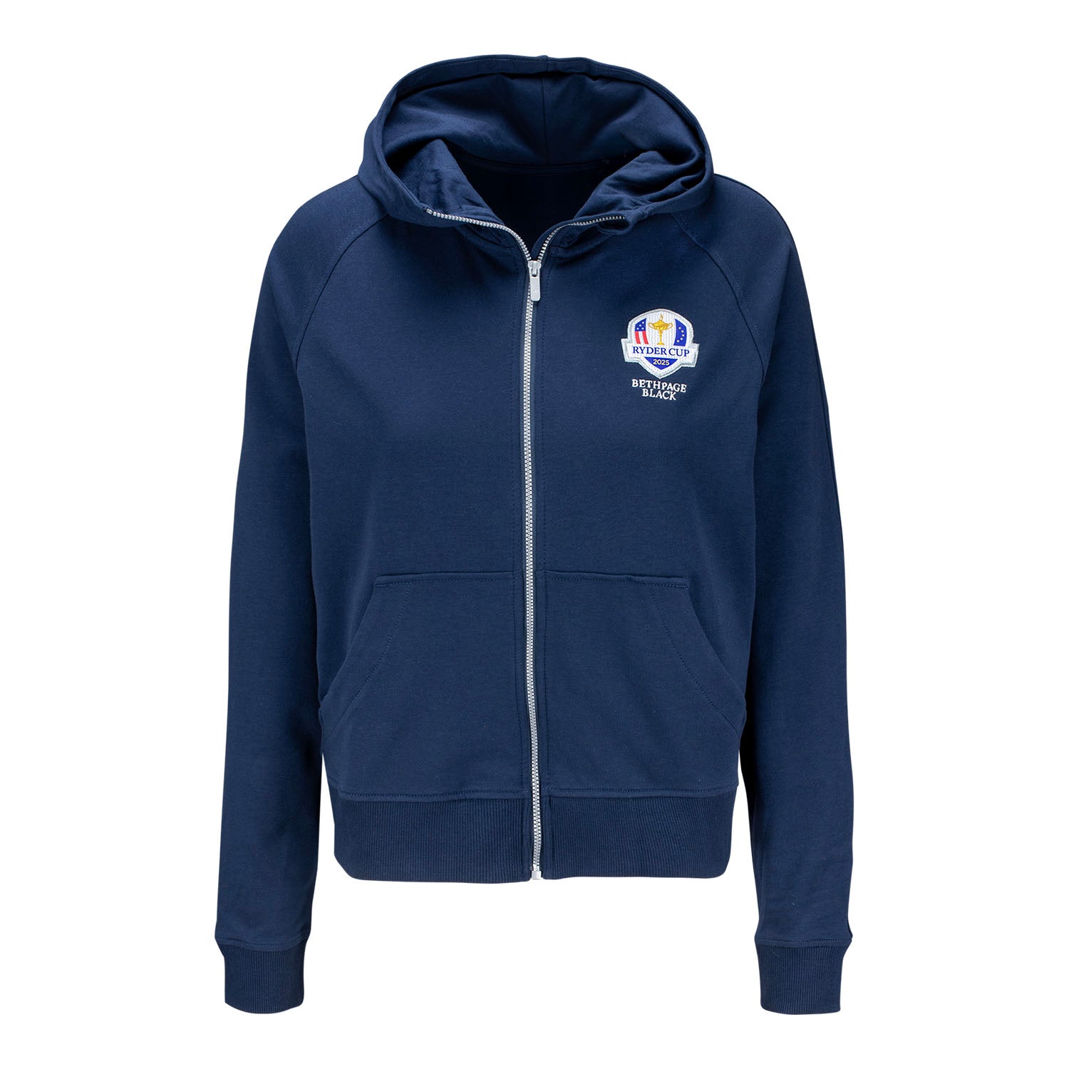 Ahead 2025 Ryder Cup Ladies Quincy Hooded Full Zip Jacket in Navy - Front View