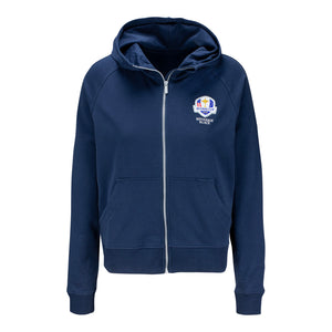 Ahead 2025 Ryder Cup Ladies Quincy Hooded Full Zip Jacket in Navy - Front View