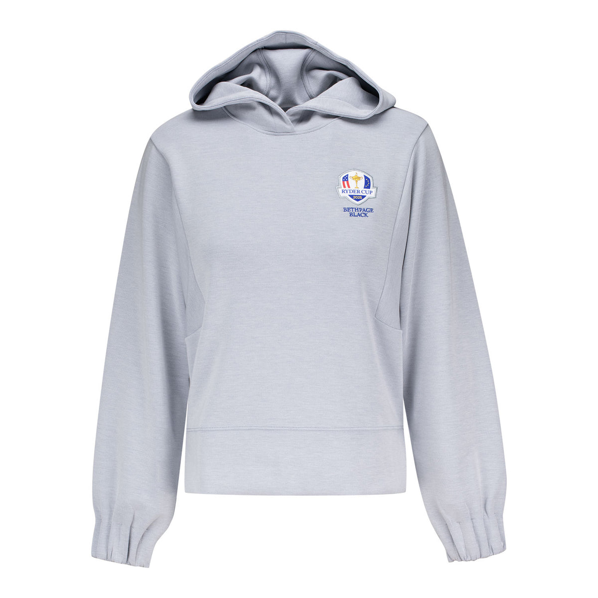 Peter Millar 2025 Ryder Cup Women&#39;s Flora Knit Hoodie in Light Grey - Front View
