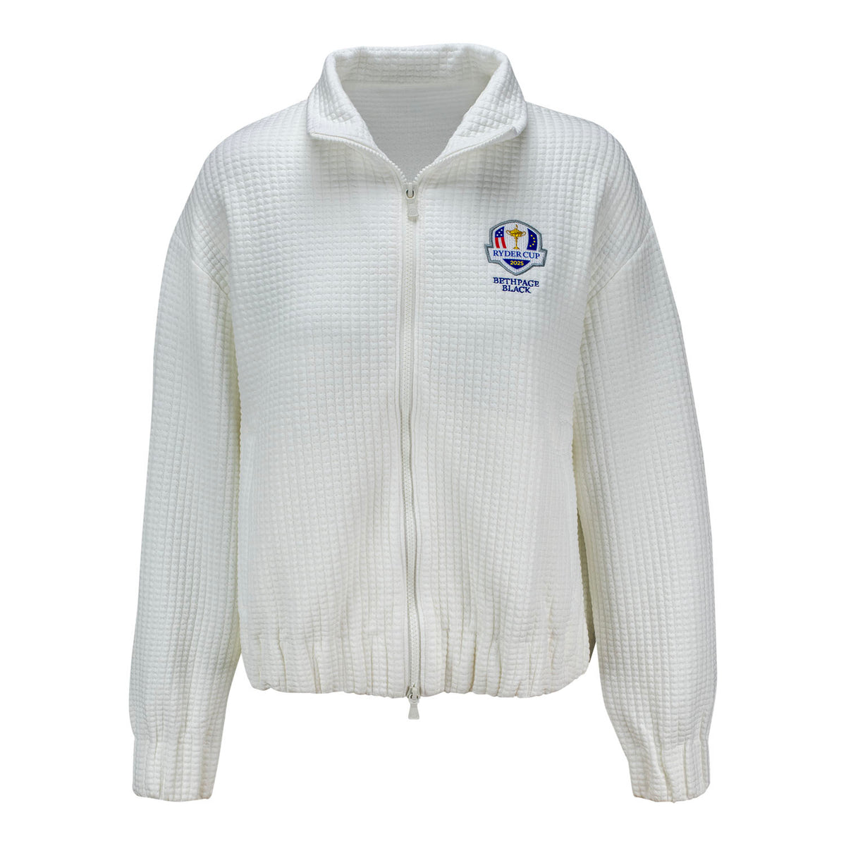 Peter Millar 2025 Ryder Cup Women&#39;s Flora Jacquard Full Zip in Soft White - Front View